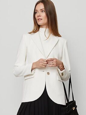 ANN TAYLOR NWT 10 The Madison Blazer in Winter White • Tailored Business Jacket